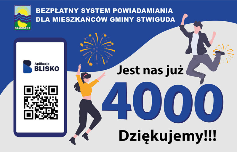 baner promocyjny gminy stawiguda: mamy ponad 4000 użytkowników w aplikacji Blisko